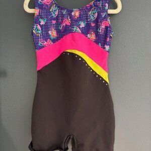 Danskin Sparkly Gymnastics Leotard Romper Size S
